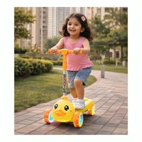 Scooter Premium Patito Musical Plegable Ajustable Hidráulico con Luces para Niños
