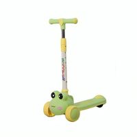 Scooter Premium Ranita Musical Plegable Ajustable Hidráulico con Luces para Niños
