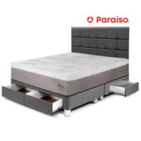 Dormitorio Royal Balanzze Cajones King Cabecera Blocks Gris