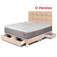 Dormitorio Royal Balanzze Cajones Queen Cabecera Blocks Champagne
