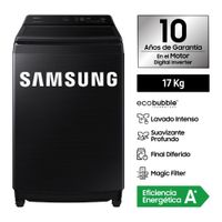 Lavadora Samsung Digital Inverter WA17CG6441BVPE Ecobubble 17 Kg Negro Caviar