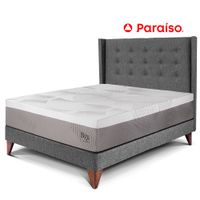 Dormitorio Europeo Royal Balanzze + Cabecera Gold 2 Plazas Gris