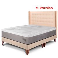 Dormitorio Europeo Royal Balanzze + Cabecera Gold King Champagne