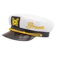 Sombrero gorro capitán novio despedida de soltero groom letras doradas