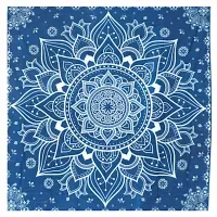 Mandala Manta Sábana para Playa Flor de Loto Azúl de Algodón