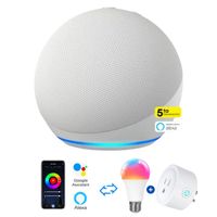 Amazon Alexa Echo Dot 5ta Gen. Blanco + Foco inteligente + Enchufe inteligente