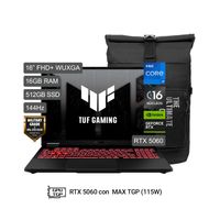 Laptop ASUS TUF Gaming 16"" Intel Ci7 FX608JMI-TU401W 16GB RAM 512GB SSD RTX 5060 + Mochila TUF