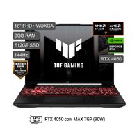 Laptop ASUS TUF Gaming 16"" AMD Ryzen™ 7 FA607NUQ-RL210W 8GB RAM 512GB SSD RTX 4050 + Mochila TUF