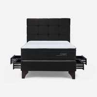 Dormitorio con Cajones Tempo Plus Issey Grafito 2 Plazas