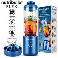 Licuadora Portátil Nutribullet Flex 650 ml para Smoothies y Batidos Azul