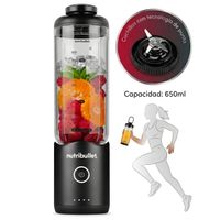 Licuadora Portátil Nutribullet Flex 650 ml para Smoothies y Batidos Negro