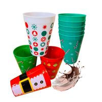 Set de 12 Vasos Navideños chocolatada 350ml