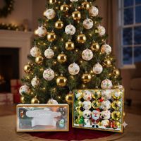 Set de 20 bolas navideñas doradas y bolas con chispas
