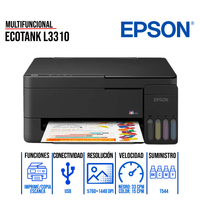 IMPRESORA MULTIFUNCIONAL DE TINTA EPSON ECOTANK L3310 USB
