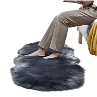 Alfombra Bajada De Cama Peluda Plomo