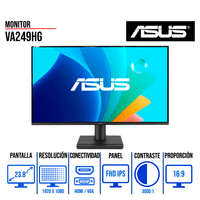 MONITOR PLANO GAMING ASUS VA249HG, 23.8"" FHD IPS, HDMI/VGA, 1920 x 1080