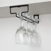 Soporte para 3 copas de acero plastificado negro 25 cm Más Casa Perú