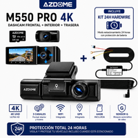 CÁMARA PARA AUTOS DASHCAM AZDOME M550 PRO 4K Triple GPS + WiFi + 64GB + Kit 24H