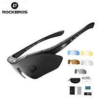 Lentes Ciclismo ROCKBROS Set 5 En 1 Negro Polarizados HD Night Vision
