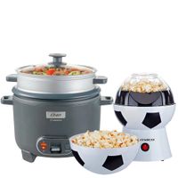 Combo Arrocera 3 en 1 Oster CKSTRC12DFSKE más Máquina de Pop Corn PO2018