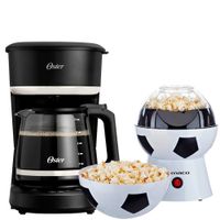 Cafetera Programable de 12 Tza Oster BVSTDCP121B + Máquina de Pop Corn PO2018 Imaco