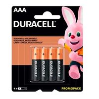 Pilas Alcalinas Duracell de 1,5V AAA - Blíster x4 UND