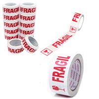 Cinta de embalaje impresas Frágil 200 Yardas - Pack 3