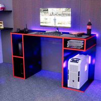 Escritorio Gamer NR 01 120cm Movenda Negro/Rojo
