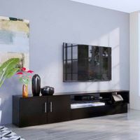 Mesa de TV Tupandi 65"" 2 Puertas Movenda Negro