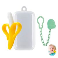 Mordedor Banana Amarillo Con Cadena Baby Froggie Ornitorrinco Verde Para Bebe