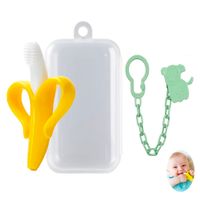 Mordedor Banana Amarillo Con Cadena Baby Froggie Perrito Verde Para Bebe