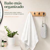 Perchero de Bambú Adhesivo 4 Ganchos Negro