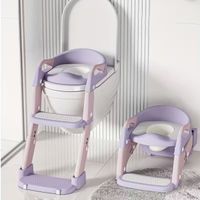 Escalera de Baño con Bacín Infantil Plegable BD103 Rosa
