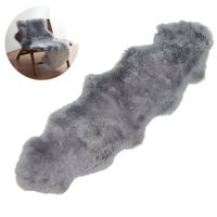Alfombra Bajada De Cama Peluda Gris Claro