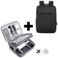 Mochila antirrobo para laptop negro + maletín 2 divisiones gris
