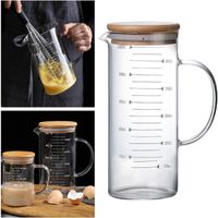 Jarra Medidora de Borosilicato con Tapa Bambú 1 L