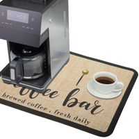 Set de 3 Alfombras para Barra de Café, Absorbente para Cafetería Yute
