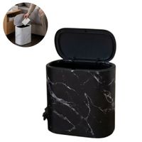 Tacho de Basura Marmoleado Negro
