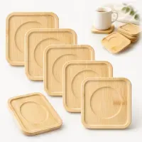 Set de 6 Posavasos de Bambú Cuadrado