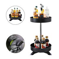 Organizador De Cocina Vertical Multiuso Giratorio 2 Niveles Negro