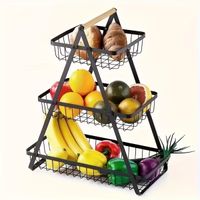 Frutero Escalera de 3 Niveles de Metal Negro