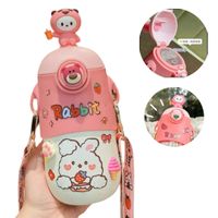 Tomatodo Portátil Oso Mebo 3D Con Stickers de 600 ml Rosado