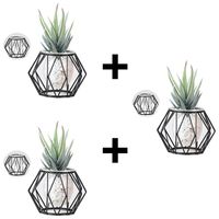 Macetero Nórdico florero para decoración del hogar minimalista Negro pack de 3x