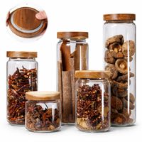 Set de 5 Frascos Herméticos de Vidrio Wood