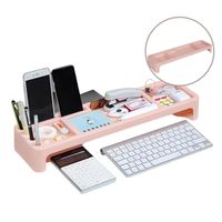 Organizador De Escritorio Elevado Multiuso Rosado