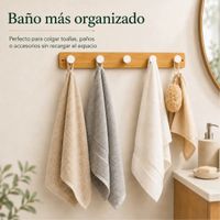 Perchero de Bambú 5 Ganchos Blanco