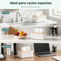 Caja Dispensadora de Pañuelos con Tapa Diseño Bambú