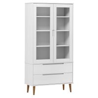 Vitrina Moderna Yerson color Blanco 2 puertas 2 cajones TU MESITA