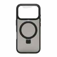Case iBox metal matte para iPhone 17 Pro con magsafe, soporte en cámara y material de TPU flexible y PC rígido, negro