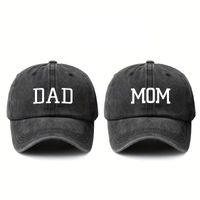 Set x 2 gorras estilo vintage revelación mamá y papá Mom & Dad negro